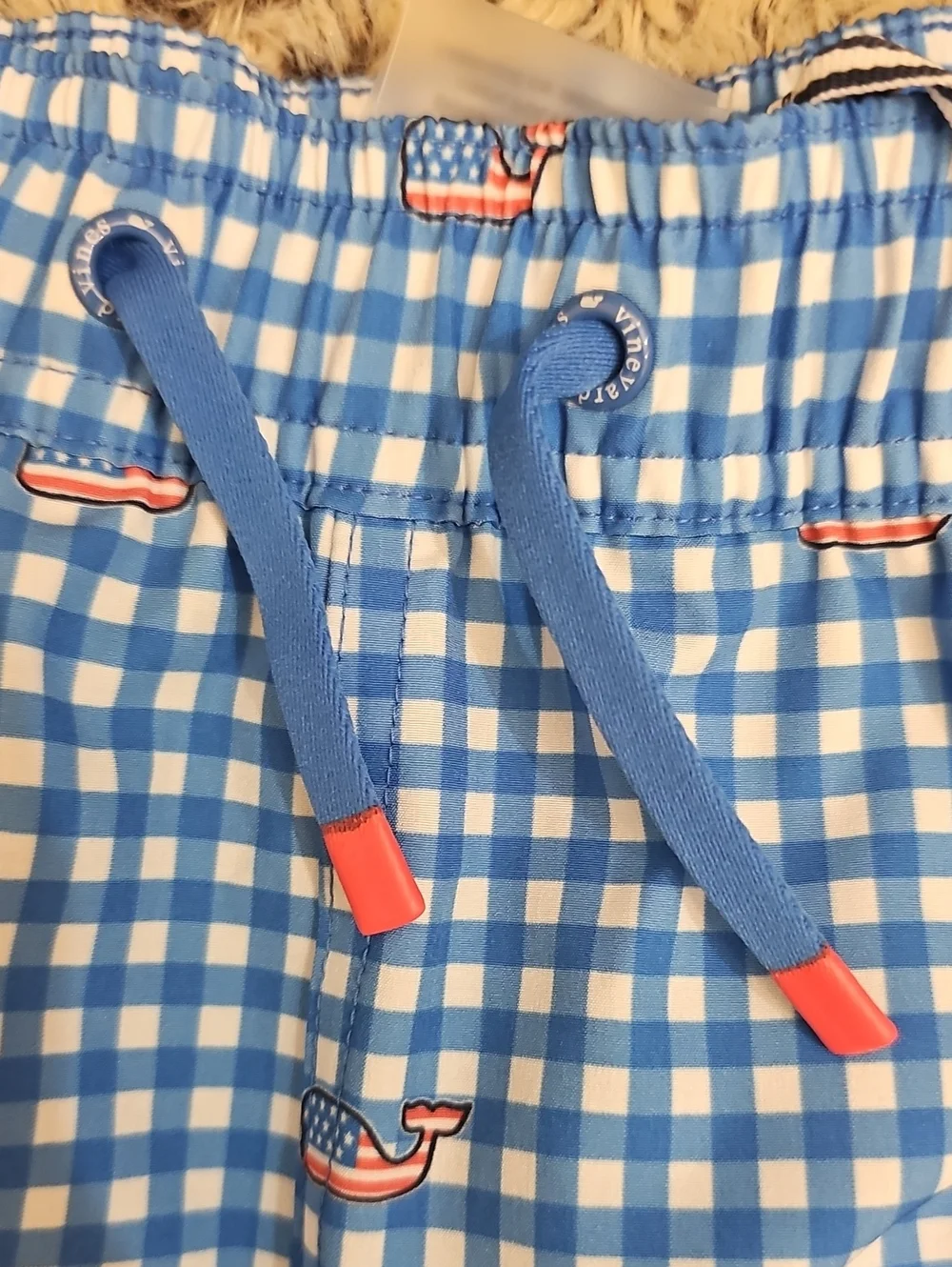 Vineyard Vines Boys Blue Chappy Trunks Ginham Tideblue Board Shorts Swimwear